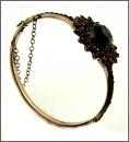 Vintage sun-flower garnet bangle/bracelet