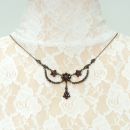 Original Bohemian garnet festoon necklace in Victorian style