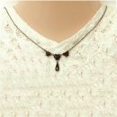 Original Bohemian garnet necklace with dangling garnet briolette