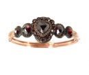 Vintage garnet facetted heart bangle with Vienna engraving
