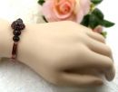 Vintage garnet facetted heart bangle with Vienna engraving