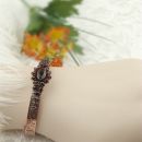 Vintage garnet bangle with Vienna engravings in Victorian style