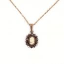 Bohemian garnet pendant with shell cameo