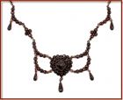 Vintage garnet heart festoon necklace