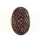Stunning oval Bohemian garnet ring Art-Déco style