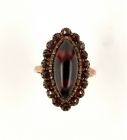Vintage garnet cabouchon marquis ring