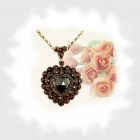 #Vintage garnet heart locket/pendant in Victorian style