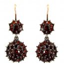 Double round Bohemian garnet earrings