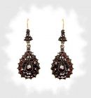 Larger Bohemian garnet drop earrings