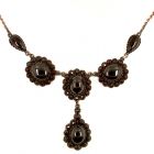 # Vintage garnet necklace w/4 oval cabouchons Victorian style