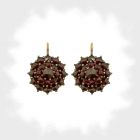 Bohemian garnet round earrings // ГРАНАТ 019B