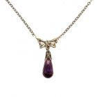 Schleifencollier mit imit. Amethyst Briolette