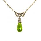 Schleifencollier mit imit.Peridot Briolette