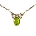 Mini Schleife mit imit. oval Peridot