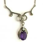 Markasitcollier echt Amethyst