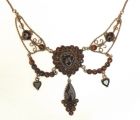 Collier mit Herz in der Mitte + Tropfenhänger+Herzsteinchen
