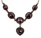 Vintage garnet heart necklace