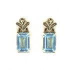 Ohrstecker mit imit. Octagon Aquamarin + Markasit
