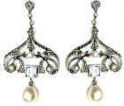 Marcasite Pearl Earrings