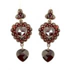 Garnet Heart Earrings