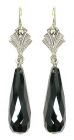 Ohrringe mit Onyx Briolette + Markasit