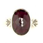 Ring mit  imit. oval Amethyst + Markasit