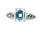 Ring mit sy.Aquamarin-Baguette +  Markasit