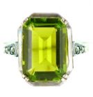 ring mit imit. Octagon Peridot +  Markasit