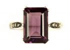 Grosser Ring mit imit. Octagon Amethyst+Markasit