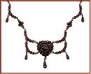 Vintage garnet heart festoon necklace