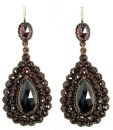 Large Vintage garnet drop earrings w/14ct gold wires
