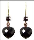 Lovely garnet heart earrings w/14ctgold wire