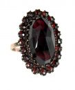 Vintage large oval genuine garnet ring