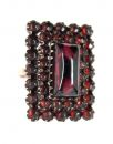 Vintage rectangular garnet ring in Art-Déco style
