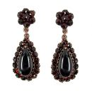 Vintage garnet drop earrings w/14ct gold studs
