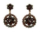Vintage garnet earrings *w/14ctgold studs Victorian sty