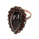 **EINSCHLUSS** Vintage garnet drop ring Victorian style