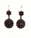 Vintage garnet earrings w/14ct gold wires in Victorian Style