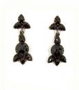 Vintage garnet earrings Victorian style w/14ct gold studs
