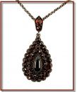 Vintage garnet drop cabouchon pendant Victorian style