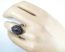 Bohemian garnet marquise ring with 14ct gold shank