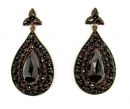 Extraordinary Big Vintage Garnet Earrings w/14ctgold studs in Victorian style