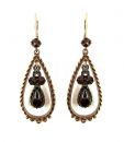 Vintage dangling garnet earrings in Victorian style