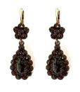 Garnet drop earrings with 14ct gold earwires