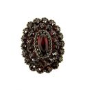 Vintage oval garnet ring in Victorian style
