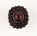 Vintage garnet ring with Sterling Silver (925) shank in Victorian style