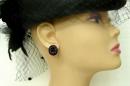 Bohemian oval garnet ear-clips