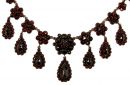 Impressive Vintage garnet drop opera necklace in Victorian style
