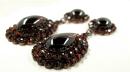 Big garnet drop earrings w/14ctgold studs