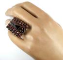 ##NICHT MEHR DA ### Gorgeous Rectangular garnet ring in Art-Déco style